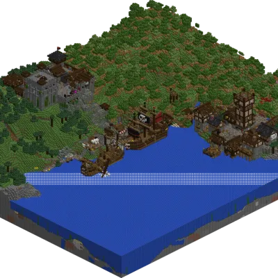 The harbor town of Pailhaven at sunset