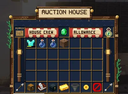 The Auction House menu