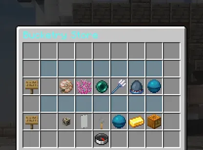The in-game Bucketry Store menu