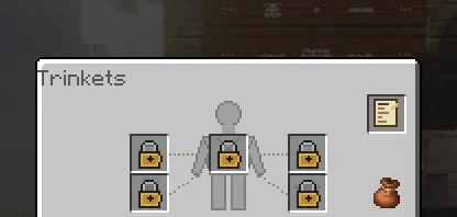 The Trinkets menu with its locked slots